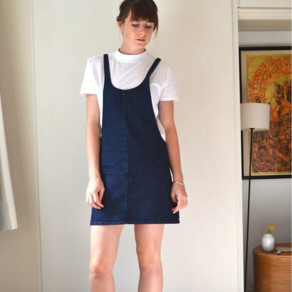Zara Dresses & Skirts - Zara Trafaluc - Denim Dungaree Jumper Pinafore Apron Dress 9123/285/401 | Large